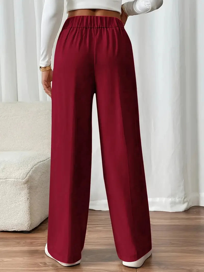 Women's Trousers Casual High-waisted Trousers Loose Temperament Versatile Office Female Straight Long Pants 2025