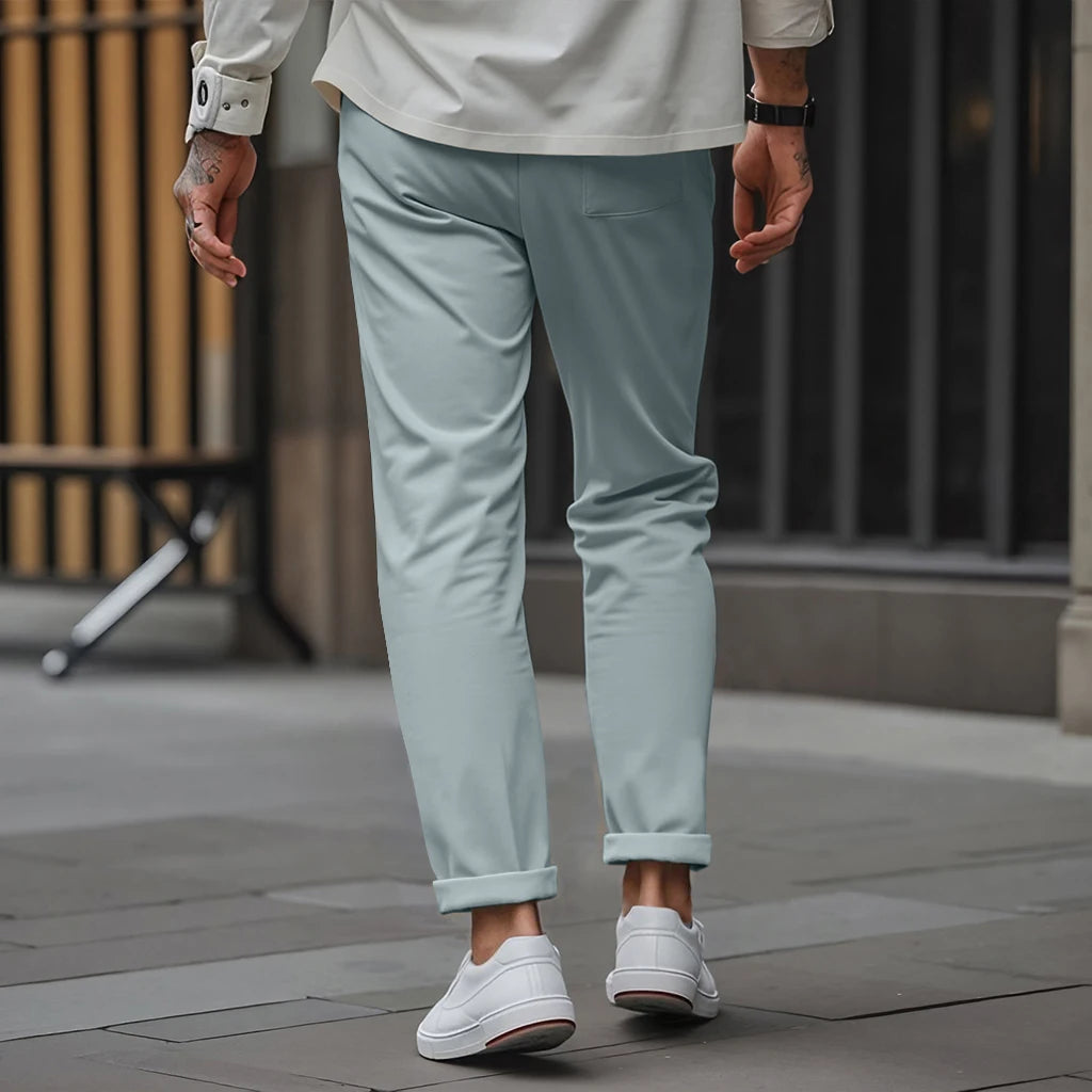Men's Solid-Color High-Quality Straight-Leg Trousers The New Summer Style Is Fashionable And Comfortable Suitable For Daily Wear