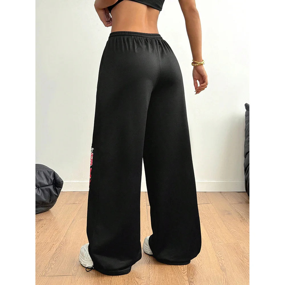 Women's Trousersamerican Jazz Dance Street Dance Wide Leg Pants Y2K Women's Pantsloose Pantswomen's Elastic Pantsautumn