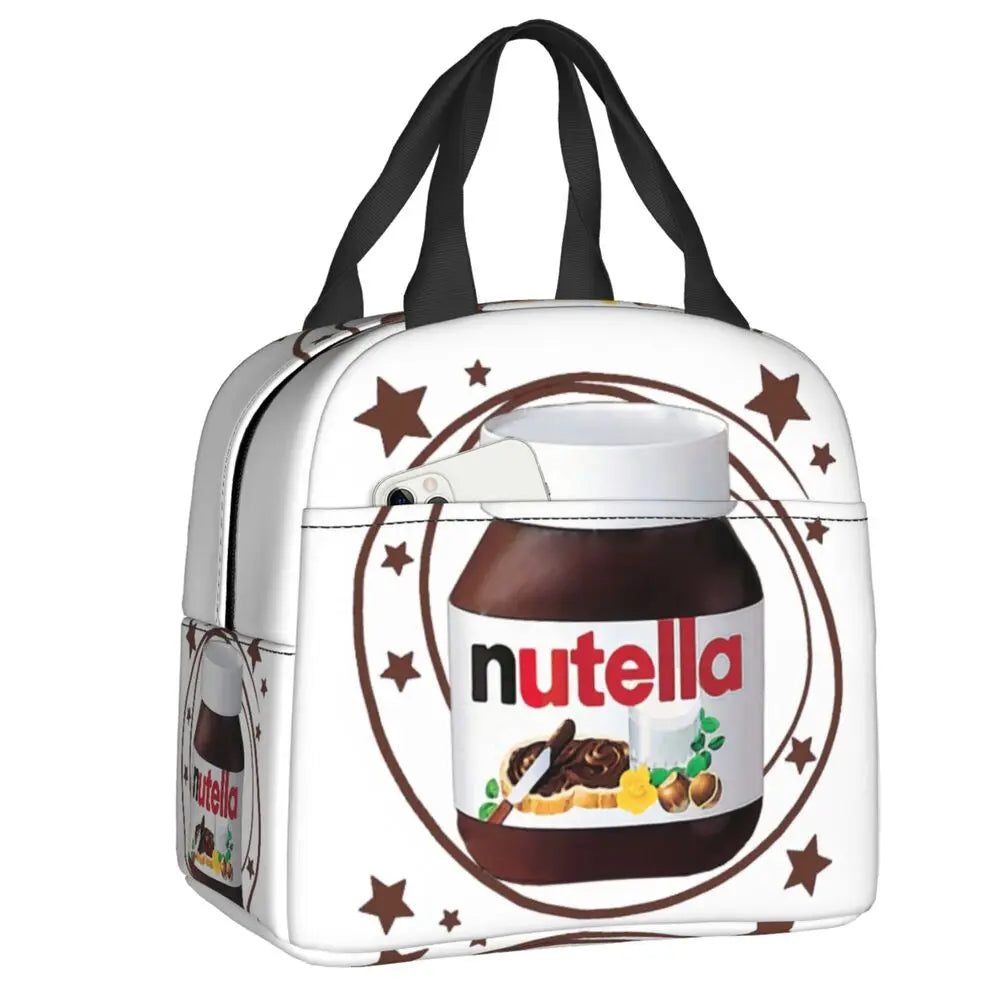 Custom Italy Nutellas Thermal Insulated Lunch Bag Women Portable Lunch Container for Outdoor Picnic Storage Food Box