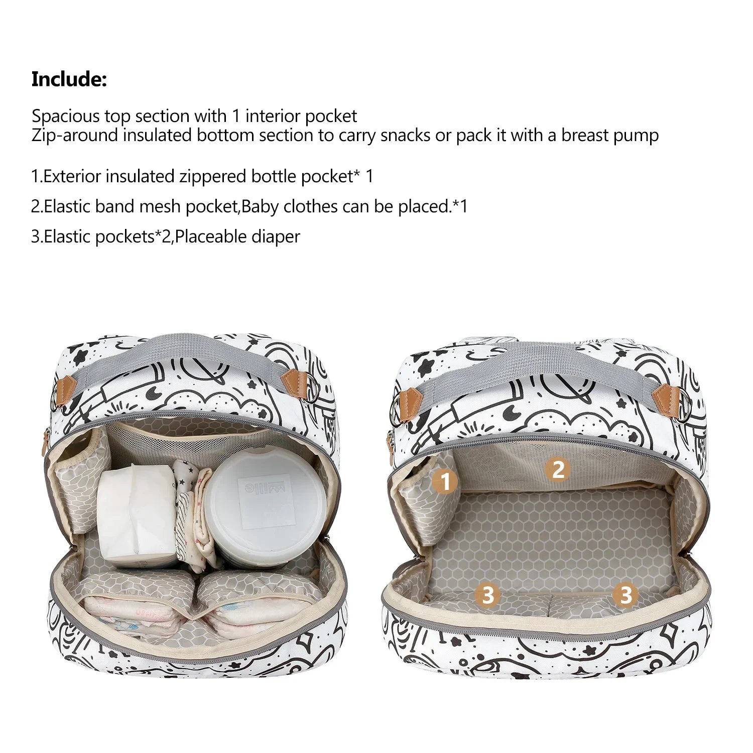 New Baby Diaper Bag Backpack Multifunctional Waterproof Maternity Nappy Bags Mommy Travel Backpack Stroller Bag Baby Nappy Cares