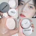 Waterproof and sweat-proof loose powder, brightens complexion with highlighting and whitening effects, matte finish.