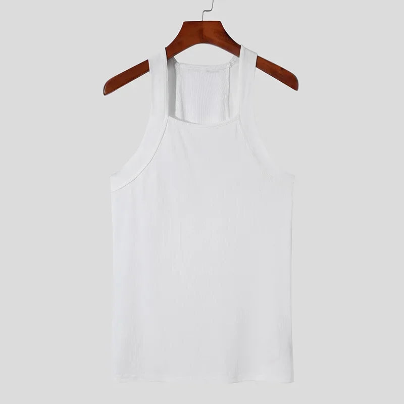 Summer Men's New Solid Color Fashion Sleeveless Shapewear Europe and America Men Sexy Tight Elastic Vest S-4XL