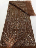 African Tulle Lace Fabric 2025 French Sequins Fabric Sewing Embroidery With Beaded Lace Tulle Mesh Nigeria Dress 5 Yards sewing