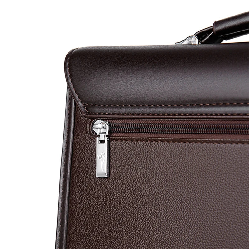 Executives Briefcase For Men PU Leather Designer Business Fashion Handbag Shoulder Messenger Male Organizer for Documents Bag