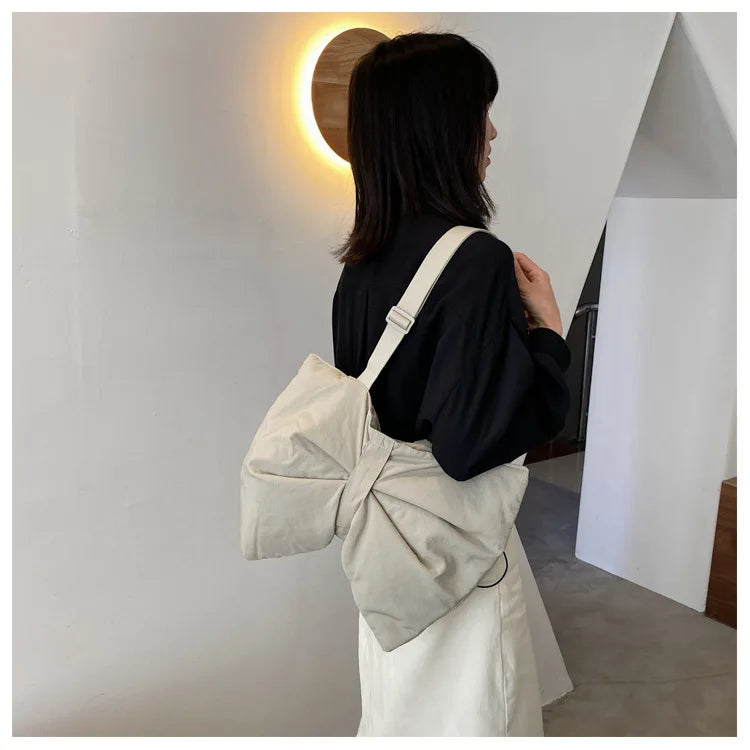 Soft Nylon Women's Portable Shoulder Bag Large Capacity Female Commute Crossbody Bags Simple Design Ladies Tote Purse Handbags