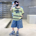 Summer Kids Outfit Sets for Boys Short Sleeve T-shirt Shorts 2PS Clothing Set Tweens Child Tracksuit Top and Bottom Clothes Set
