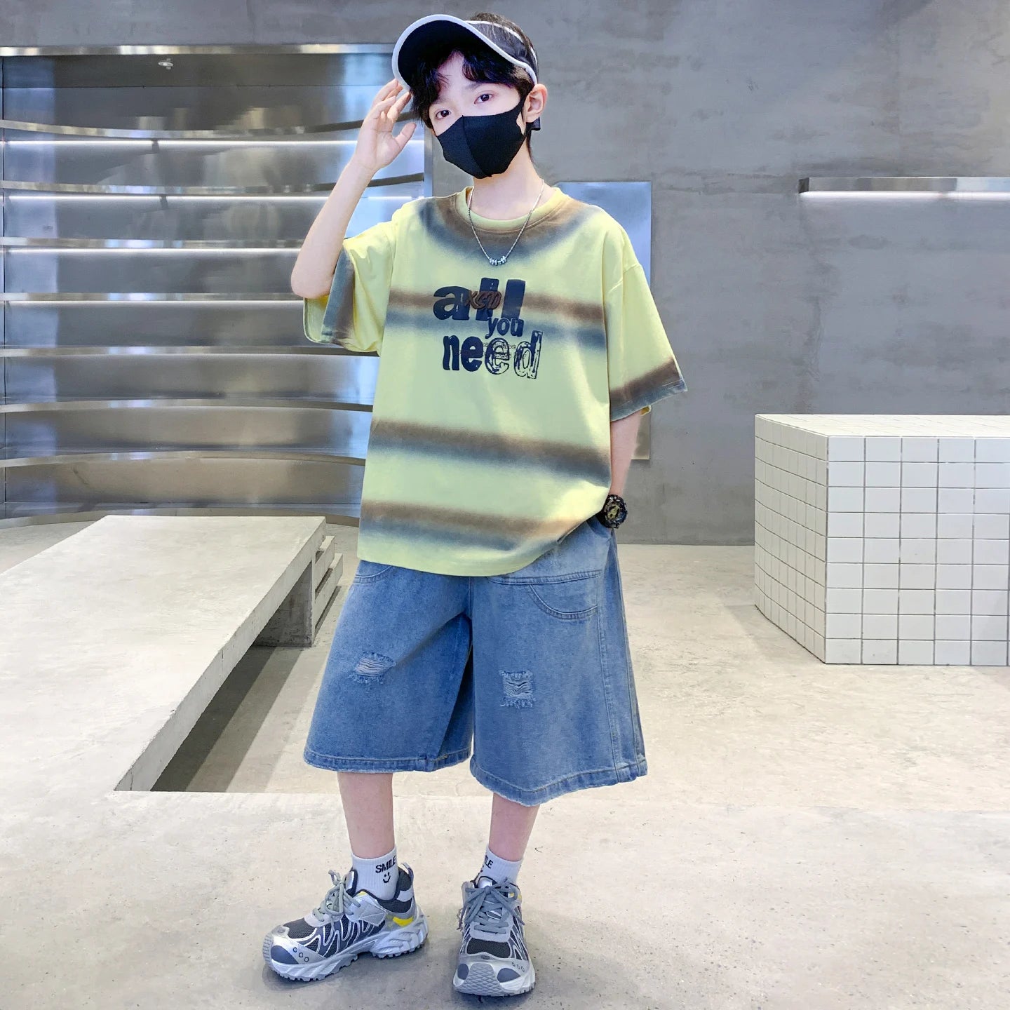 Summer Kids Outfit Sets for Boys Short Sleeve T-shirt Shorts 2PS Clothing Set Tweens Child Tracksuit Top and Bottom Clothes Set