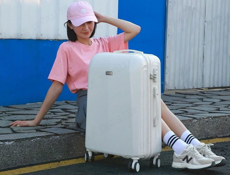 Travel suitcase on mute Universal wheels  ABS +PC Rolling Luggage set 20 inch carry on Cosmetic bag zipper luggage-bags valises