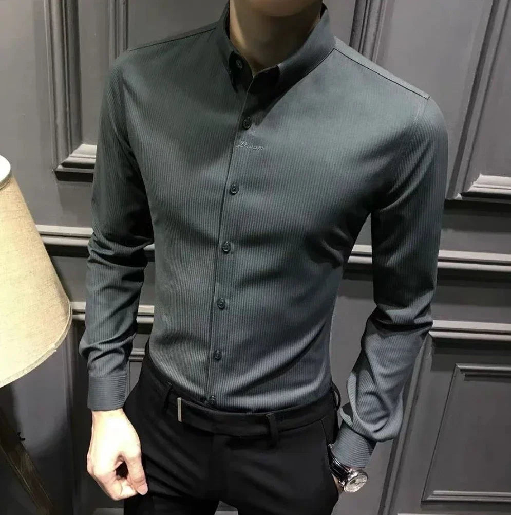 Shirts for Men Business Striped Plain Man Shirt Fashion 2026 with Collar Sale Cheap Things Stylish Hot Aesthetic Regular Brand