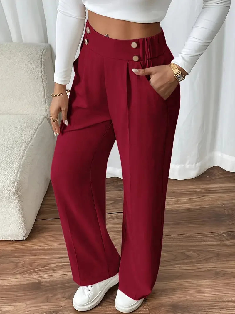 Women's Trousers Casual High-waisted Trousers Loose Temperament Versatile Office Female Straight Long Pants 2025