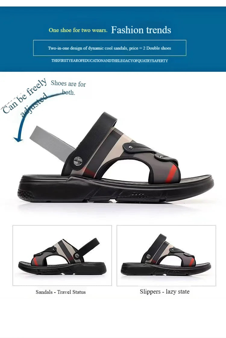 Luxury Men's Sandals - Premium Summer Slide Sandals Anti-Slip Soft Sole Outdoor/Indoor Durable Comfortable Trendy High-End