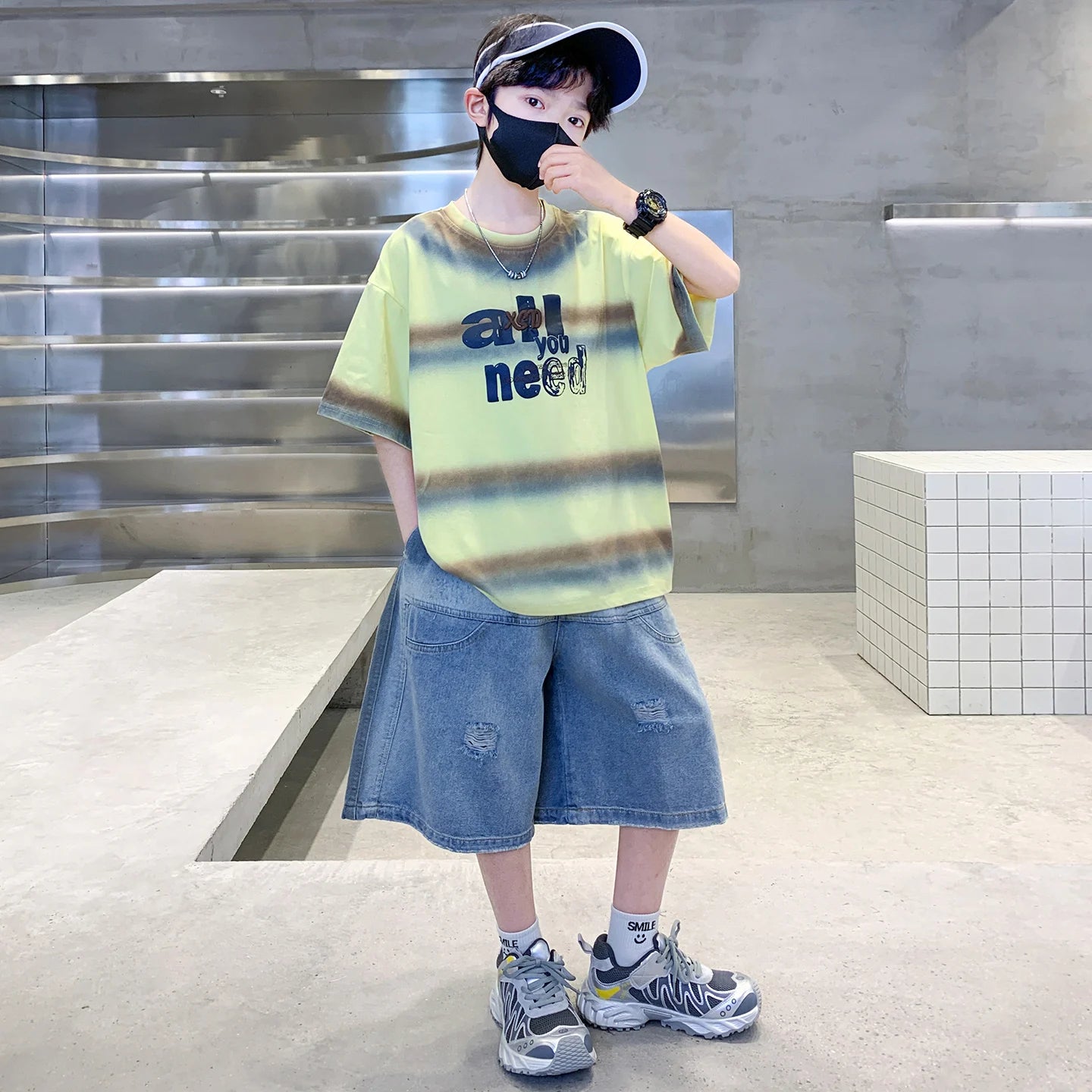 Summer Kids Outfit Sets for Boys Short Sleeve T-shirt Shorts 2PS Clothing Set Tweens Child Tracksuit Top and Bottom Clothes Set