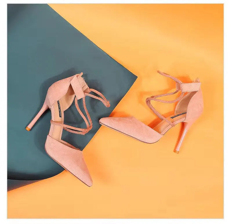 Sexy High Heel Sandals Women's New 202 Thin Heel Summer Open Toe Ba Zip Cross Bule Faionable Glitter Me High Heels