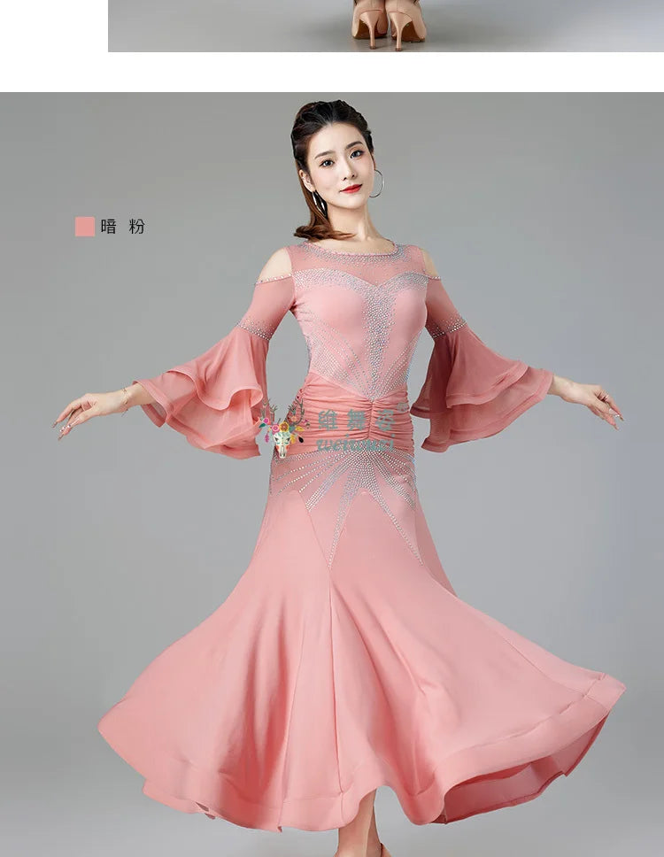 Modern Dance Dance Performance Dresses for Women's High End Premium Elegant Big Swing Dress Waltz Ballroom Dancing Clothing