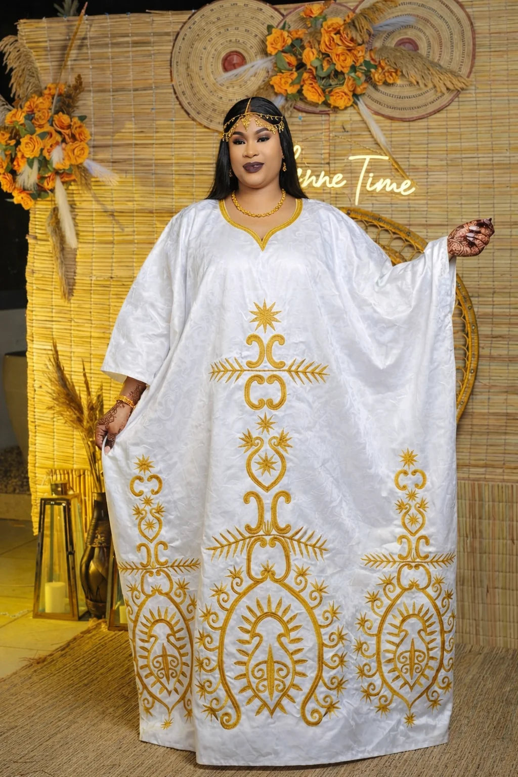 White And Gold African Women Bazin Riche Boubou Dress Original Nigeria Basin Rich Wedding Party Dashiki Gown Shining Robe
