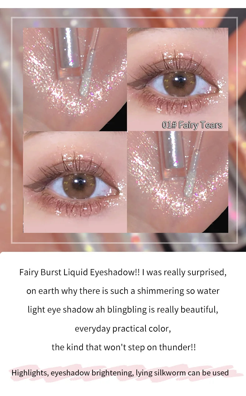 Liquid Eyeshadow High Pigment Waterproof Lasting Not Easy To Fade Pearl Glitter Portable Delicate Women's Eye Makeup