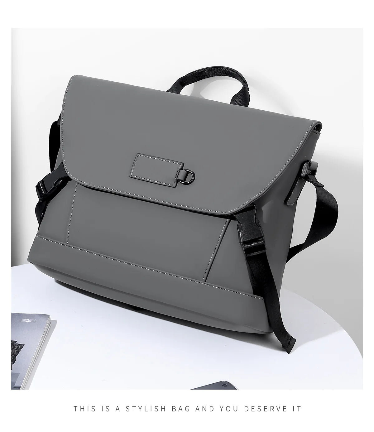 New Briefcase, High-End Business Crossbody Bag, Commuter Travel Backpack, Large-Capacity Shoulder Bag, Fashionable Water-Repellent Handbag, Laptop Bag, Solid Color Casual Bag