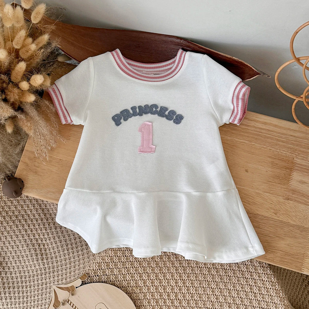 Summer New Children's Clothing Fashion Simple Dress Korean Version Girls Casual Dresse Suitable for babies aged 6 months to 3 Y