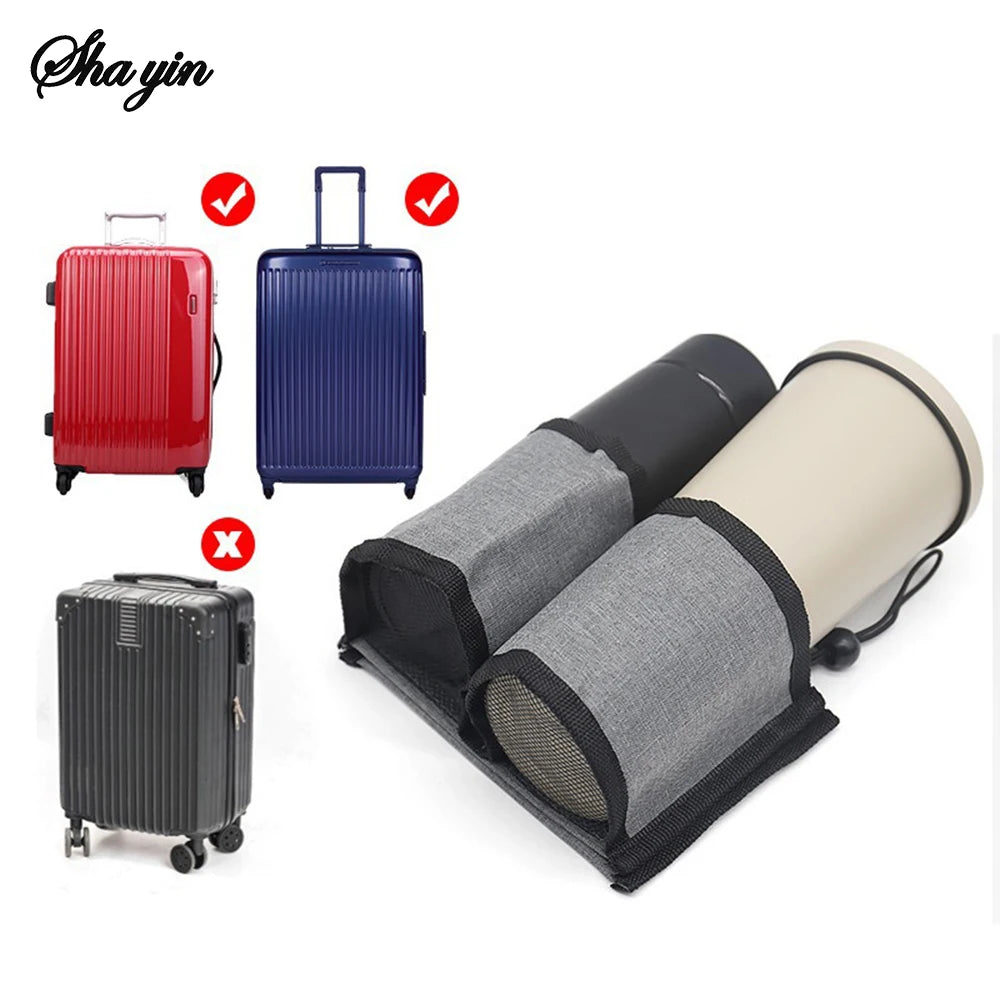 Travel Luggage Cup Holder Durable Free Hand Suitcase Drink Bag Travel Milk Tea Coffee Mugs Holder Fits All Suitcase Handles