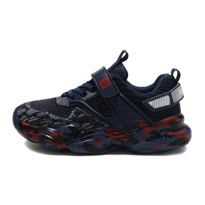 2025 New Kids Shoes Boy Sneaker Knit Platform Breathable Summer School Children Sports Shoes Fashion Tennis Shoes for Boy