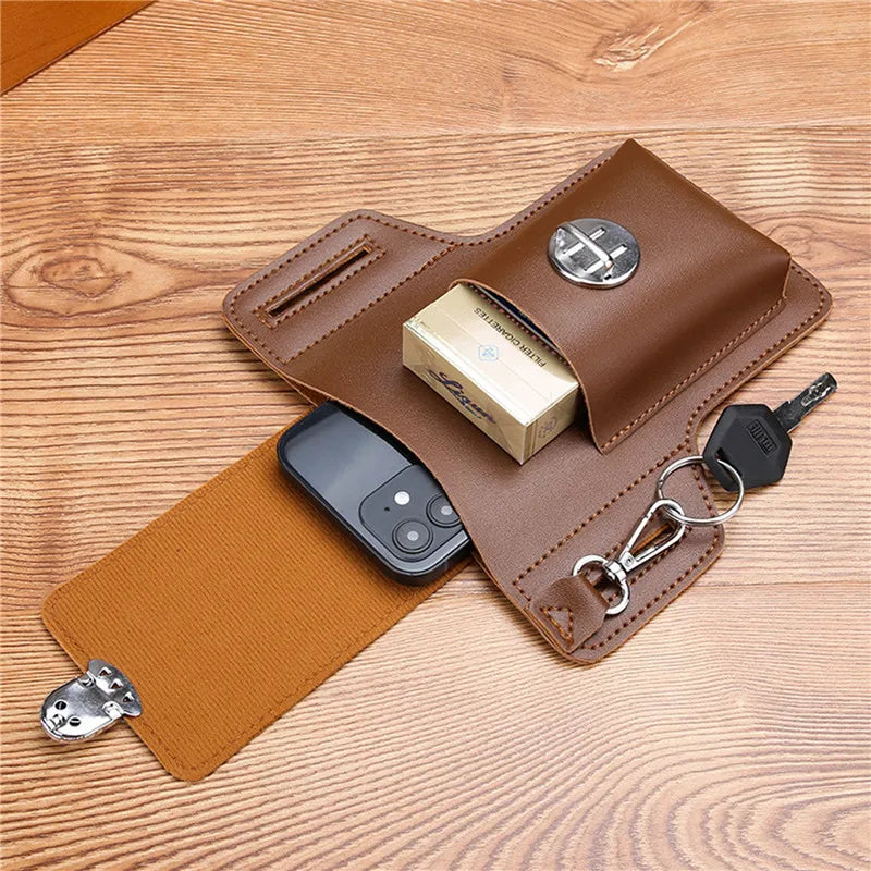 Phone Belt Bag For Men Bags Cell Phone Loop Holster Phone Pouch Wallet High Quality Multifunctional PU Leather Phone Case