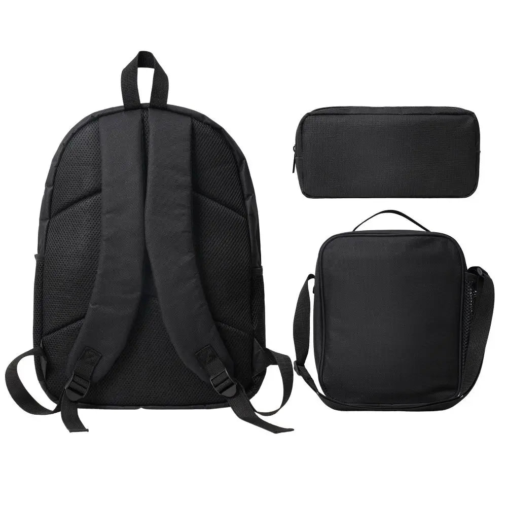 3Pcs Kawaii Monchhichis School bags Set for Girls Boys Pen Bags Backpack Sets with Lunch Box For School Students Daypack