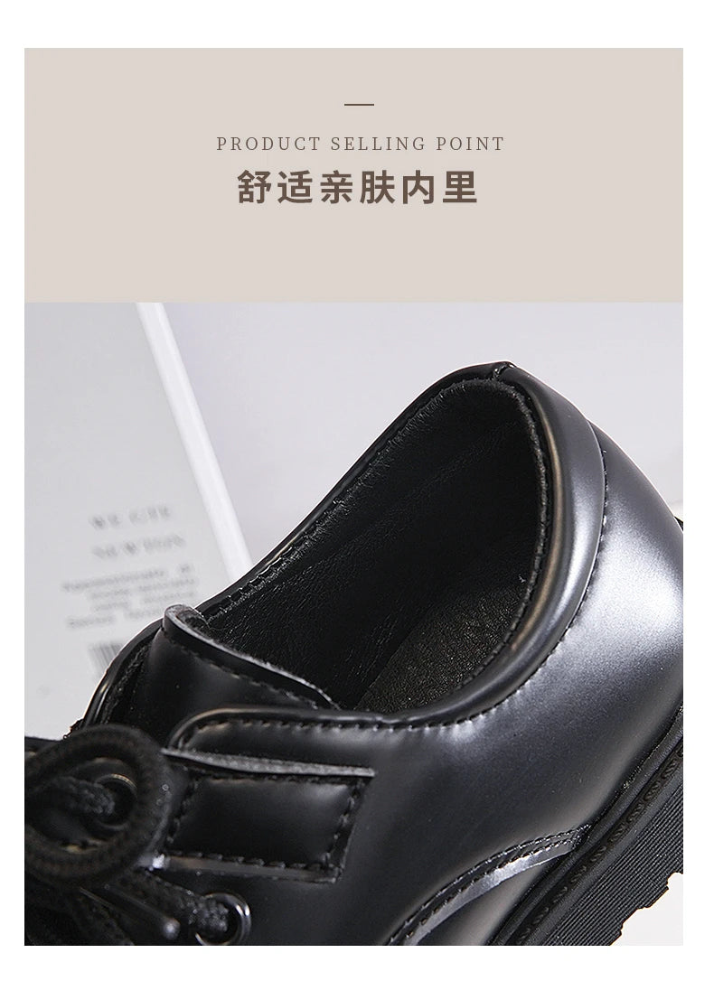 Boys Shoes Spring & Autumn New Black Glossy Classic Kids Loafer for Girl 2024 New Versatile Round-toe Britain Child School Shoes