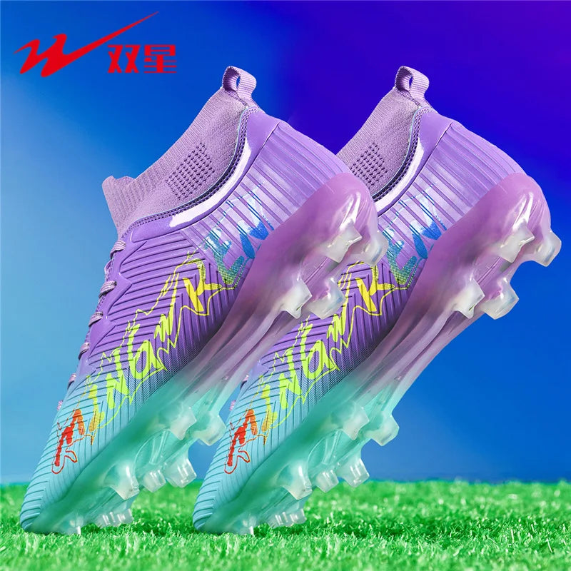 New Low Top Soccer Shoes for Men Teenage Boys Athletic Sports Training Footwear for Students on Lawn and Grass Fields