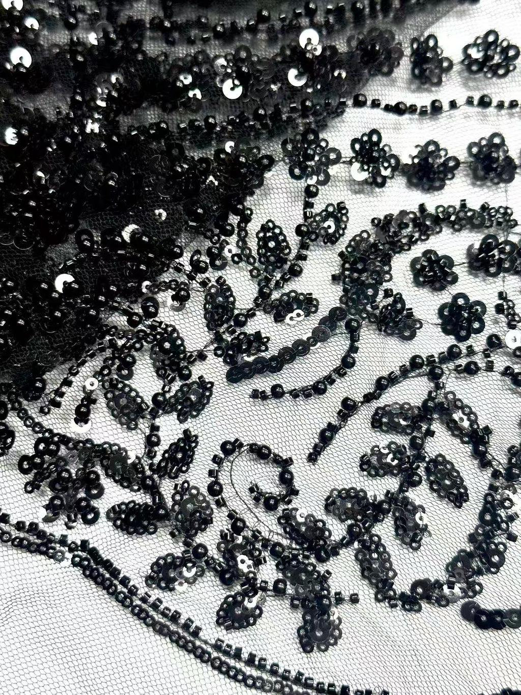 African Tulle Lace Fabric French Sequins Fabric Sewing Embroidery With Beads Lace Tulle Mesh Nigeria Dress 5 Yards sewing SZ1682