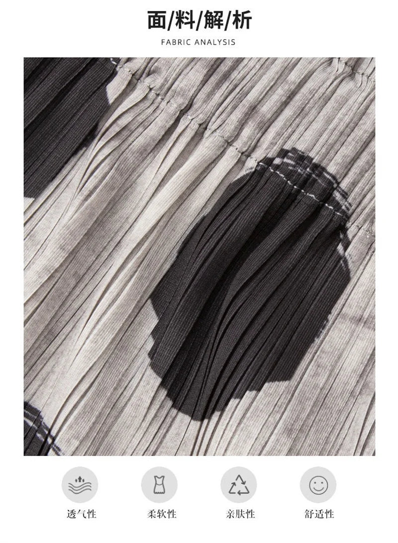 Skirts for Women Miyake Skirt Minority Design Sense Pleated Skirt Female  High Waist Printing Loose hip Skirt Pleated Skirt