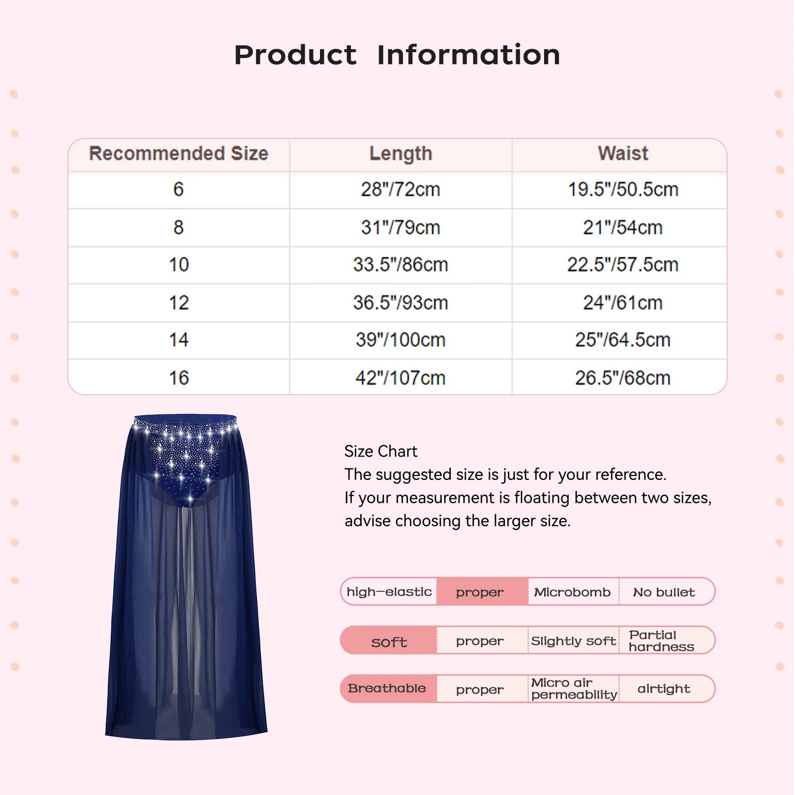 Kids Girls Lyrical Modern Dance Skirt Shiny Rhinestones Open Front Flowy Sheer Mesh Skirt with Built-in Briefs Ballet Dresses
