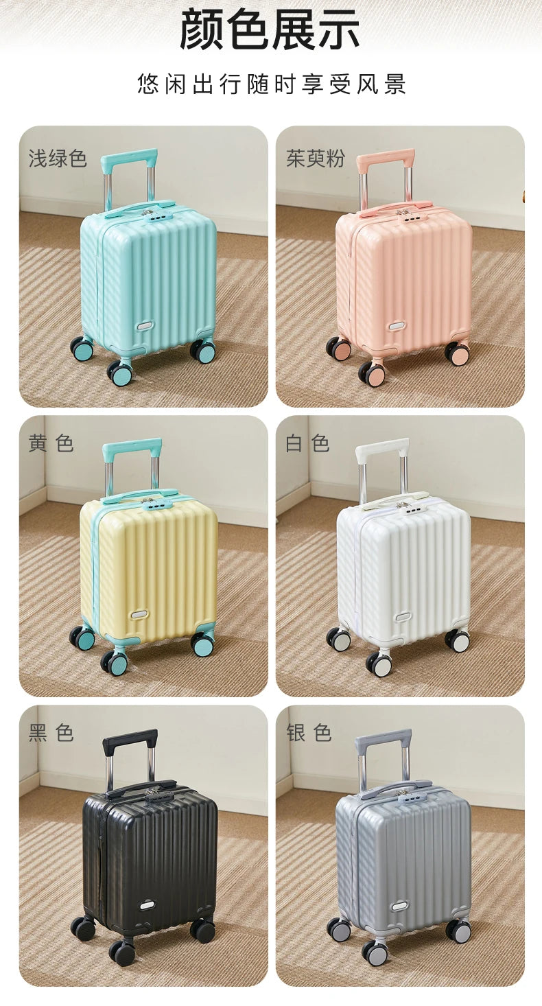 14 Inch Portable Luggage with 3 Extension Handles Carry-On Bag Lightweight Travel Suitcase with Cup And Phone Holder Suitcase
