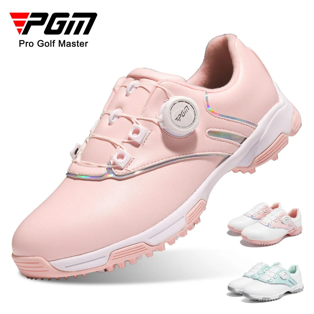PGM Women Golf Shoes Waterproof Rotating Buckle Anti Slip Sports Shoes XZ297