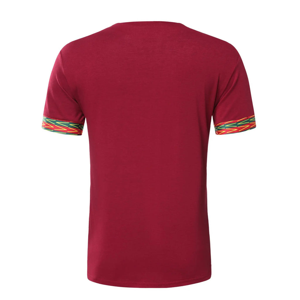 2026 Men's African Traditional Clothing Men Dashiki Short Sleeve T-shirt Fashion V-neck Printed Ethnic Style Casual Tops for Men