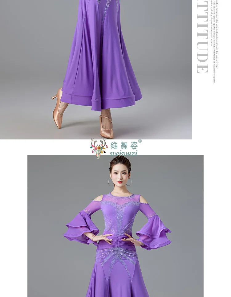 Modern Dance Dance Performance Dresses for Women's High End Premium Elegant Big Swing Dress Waltz Ballroom Dancing Clothing