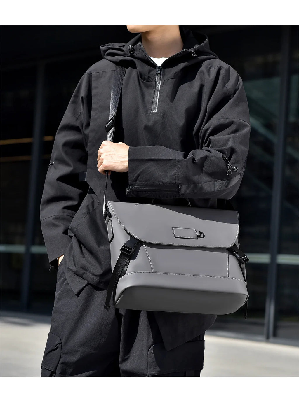 New Briefcase, High-End Business Crossbody Bag, Commuter Travel Backpack, Large-Capacity Shoulder Bag, Fashionable Water-Repellent Handbag, Laptop Bag, Solid Color Casual Bag