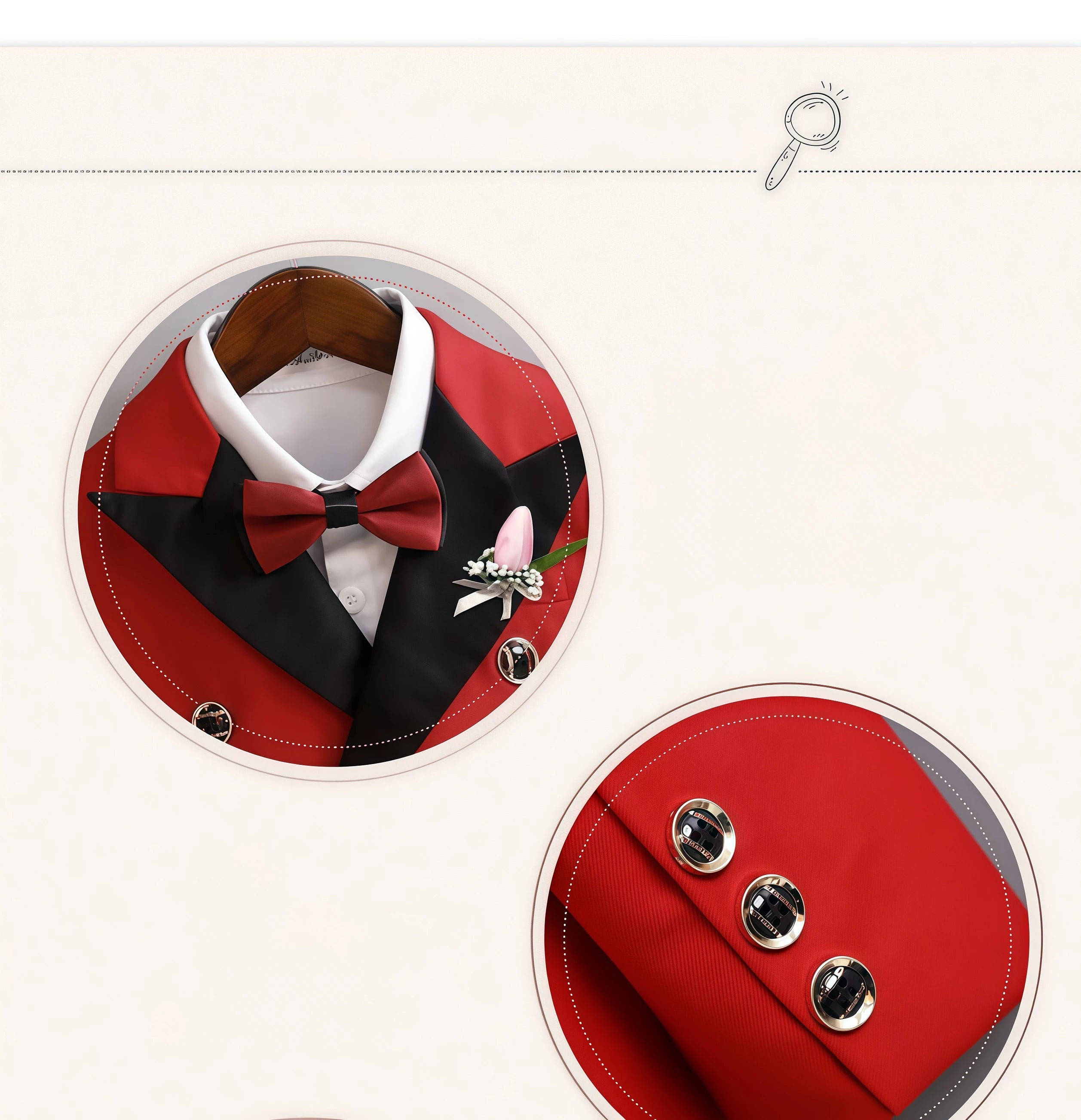 Children Three-Piece White Wedding Suit Kids Jacket Pants Bow Tie For Flower Boys Birthday Tuxedo Party Photograph Formal Outfit