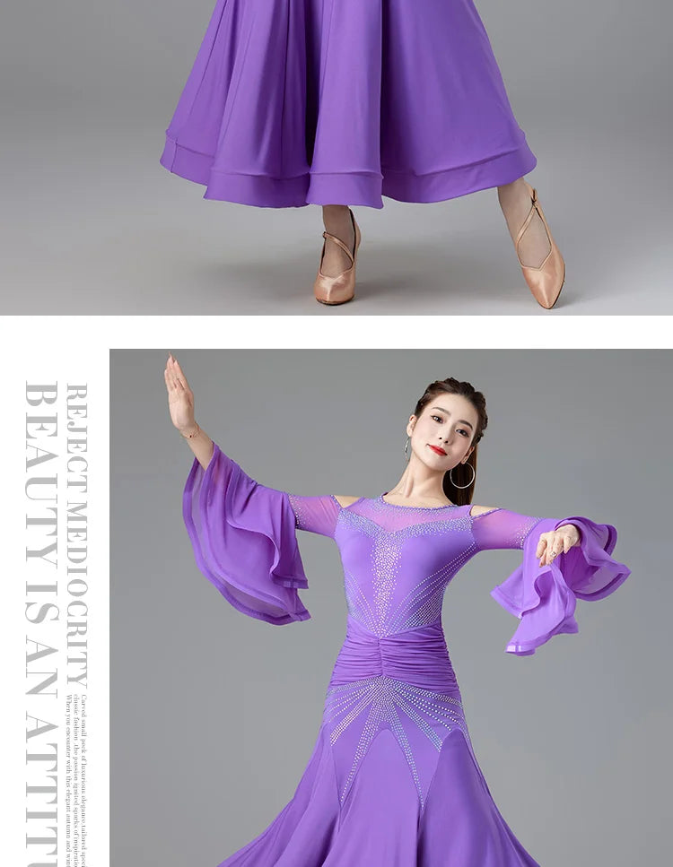 Modern Dance Dance Performance Dresses for Women's High End Premium Elegant Big Swing Dress Waltz Ballroom Dancing Clothing