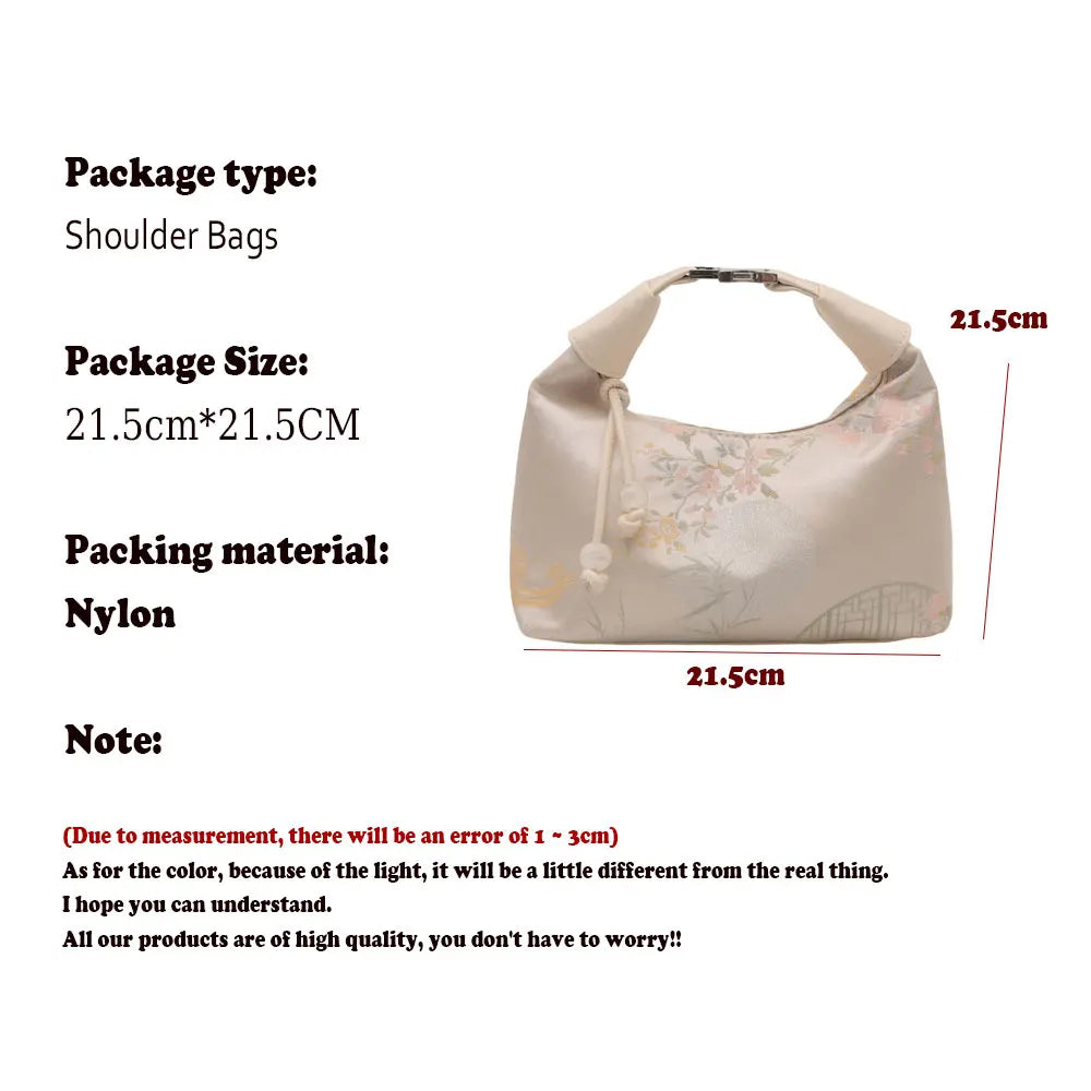 Designer Luxury Bags Woman Sweet Embroidery Shoulder Bag Nylon Texture Pearl Pendant Crossbody Handbag Bucket Handbag Women Girl