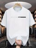 Summer Leisure Men's 100% Cotton Loose Version Round Collar Short Sleeve T-shirt Unisex Design Is Breathable Absorbent