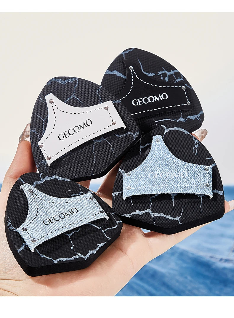 2PCS Denim Makeup Powder Puff Set Soft Skin-Friendly Dry & Wet Dual-Use Sponge Cushion For Liquid Foundation