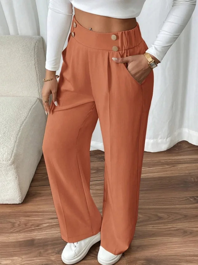 Women's Trousers Casual High-waisted Trousers Loose Temperament Versatile Office Female Straight Long Pants 2025
