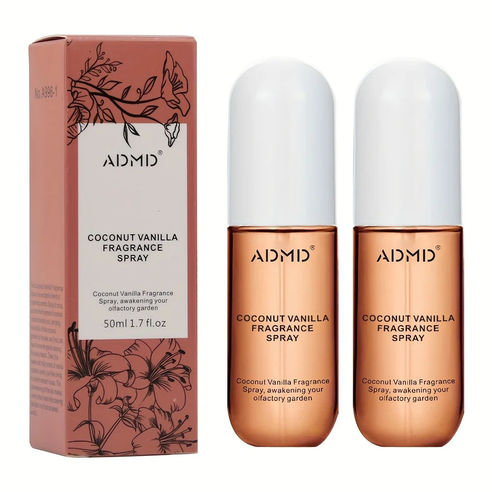 1PCS 2PCS Coconut Perfume Sprays – Dual-Use Hair & Body Freshener with Long-Lasting Aroma,Compact & Travel-Ready Fragrance Spray