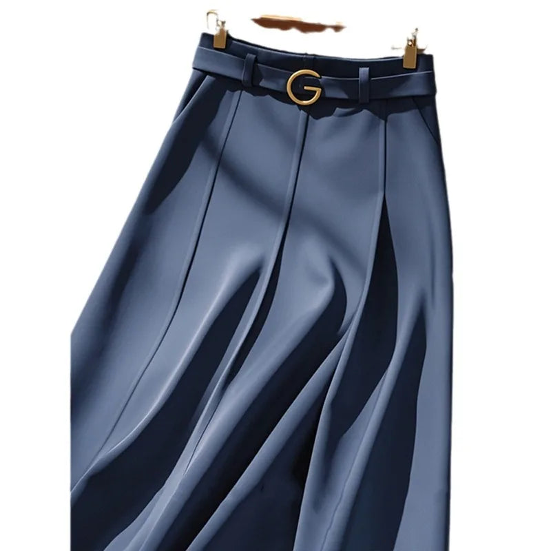 Elegance Navy Luxury Skirts For Women Spring Autumn High-end A-line Mid-length Skirts Fashion Suit Skirt Office Lady Skirt