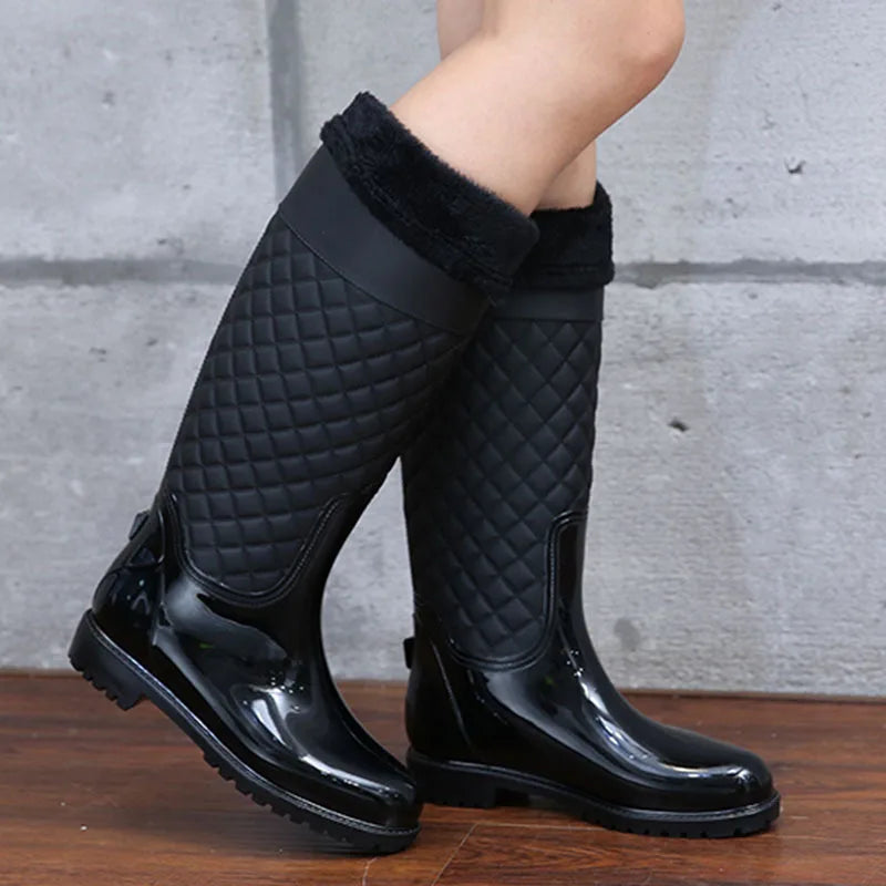 2023 New Women Rain Boots Lady Rain Water Shoes Ourdoor Rainboots  Italianate Pvc Rubber Rainboots Lady Waterproof Shoes