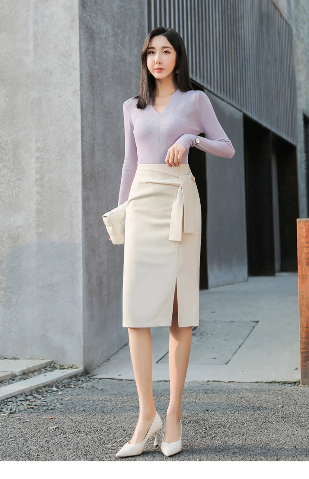 Design Sensation  Maturity Slimming Midi Skirt Women's Spring 2026 New Style High Waist Zipper Side Slit H-Shape Skirt