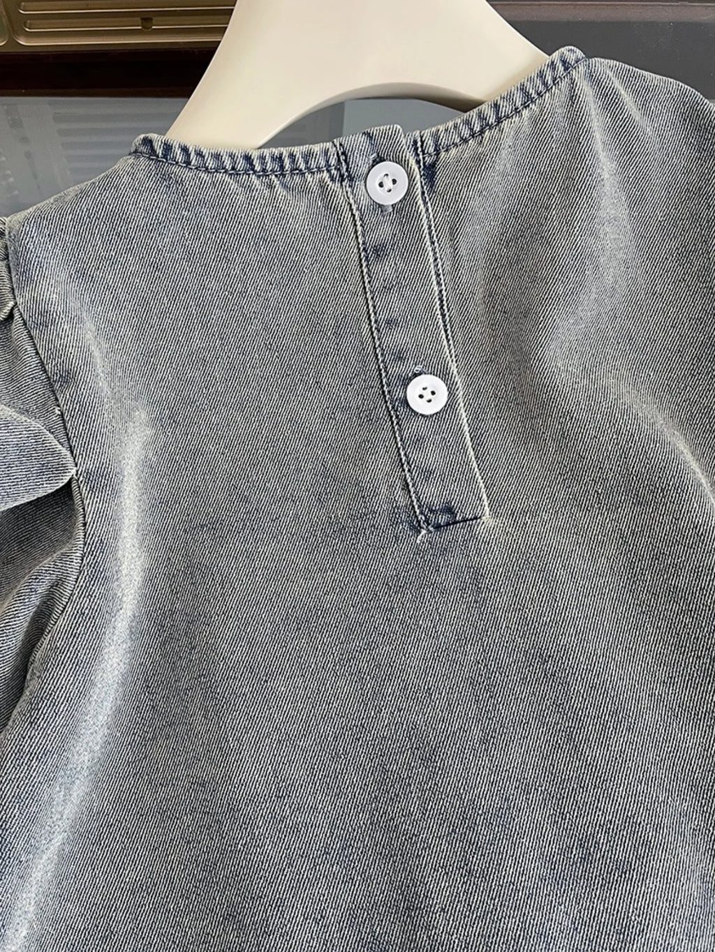 Girls Denim Dress Summer Korean Style Kids Puff Sleeve Jean Dress Light Blue Washed Soft Children Dresses Toddler Girl Clothing