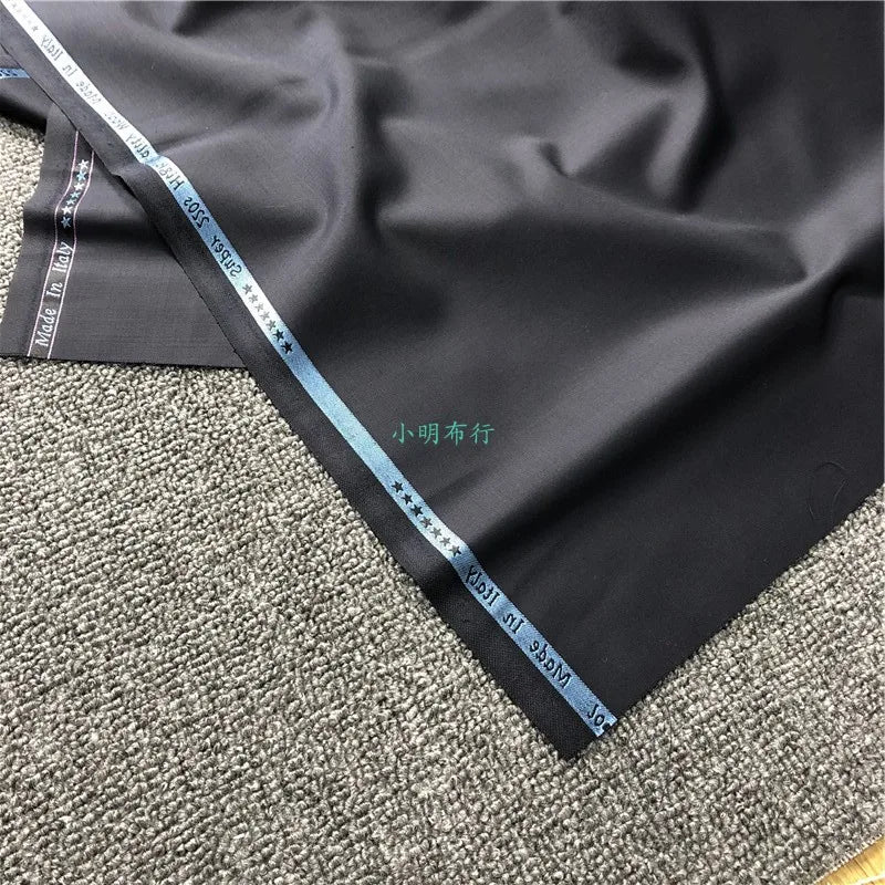 80% Suit Fabric Worsted Wool Suit Pants High Quality Men's Fabrics Classic Navy Blue Gray Black Atiku Fabric for Men By Meter