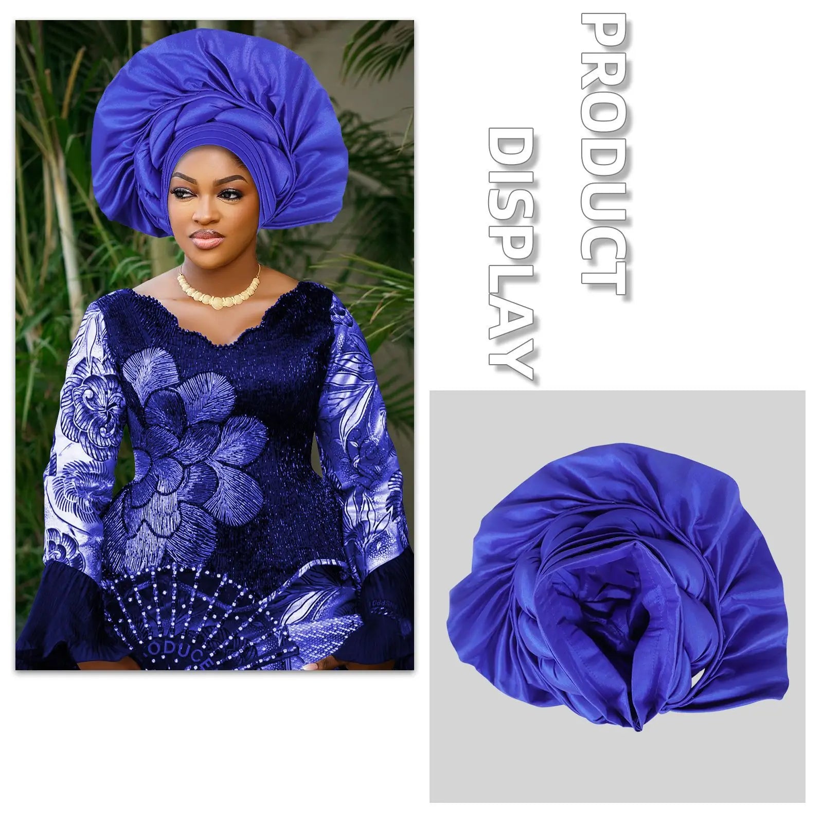African Female Turban Cap Women Autogele Headtie Nigeria Fan Geles Wedding Party Head Wraps Headwear Bonnet Hijab Hat Headscarf
